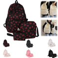 thumbnail image 1 of School Backpack Coquette Bow Nylon Backpack 3Pcs Set Cute College Laptop Rucksack Fashion Travel Daypack, 1 of 4