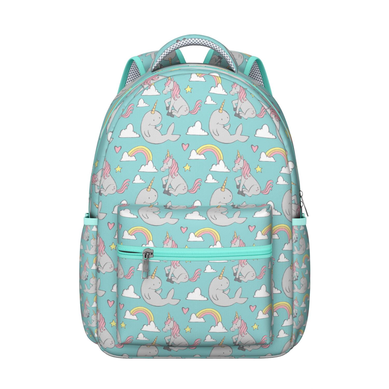 School Backpack Featuring Whimsical Unicorn and Rainbow Print Cute ...
