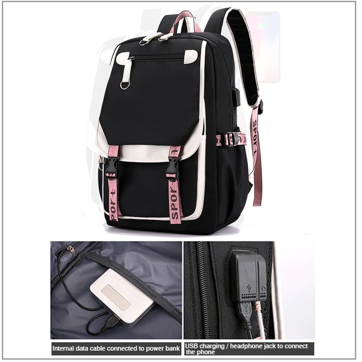 Pinklips Shopping BlackPink Theme Laptop Casual School Backpack (COMBO OF  3-SIZE BAGS) 35 L Laptop Backpack Black - Price in India | Flipkart.com