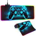 thumbnail image 1 of XL Led Gaming Mouse Pad with 14 Light Modes - Light Up Gamer Mouse Pad,31.5 x 11.8in Non-Slip Gamepad Style RGB Large Gamer Mousepad,Black Long Glowing Gaming Accessories for Desk,Waterproof, 1 of 7