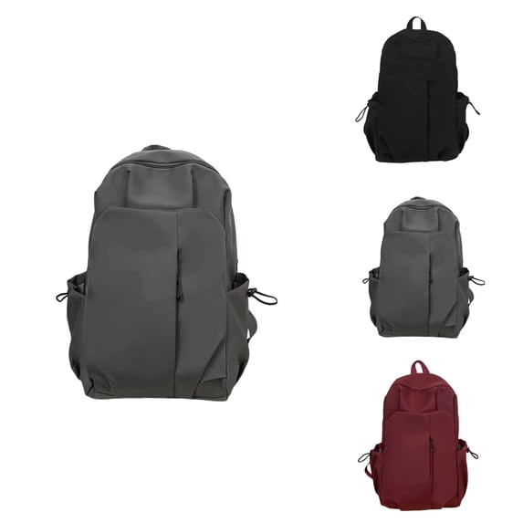 School Backpack Large Capacity Casual Korean Style Solid Color for Men Women Students Fashionable Couple Daypack for College Travel