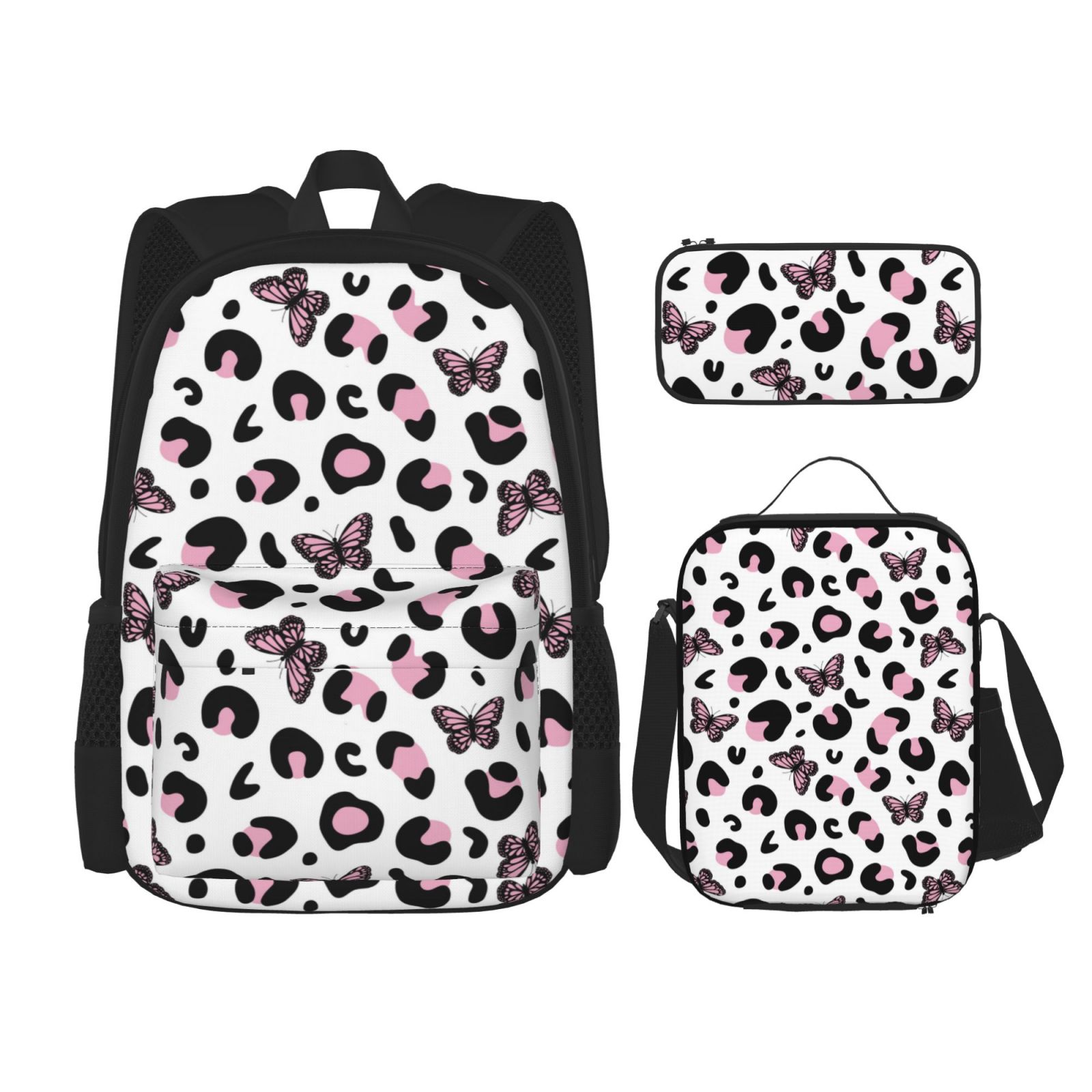 School Backpack Leopard print butterfly Backpack for Girls Boys kids