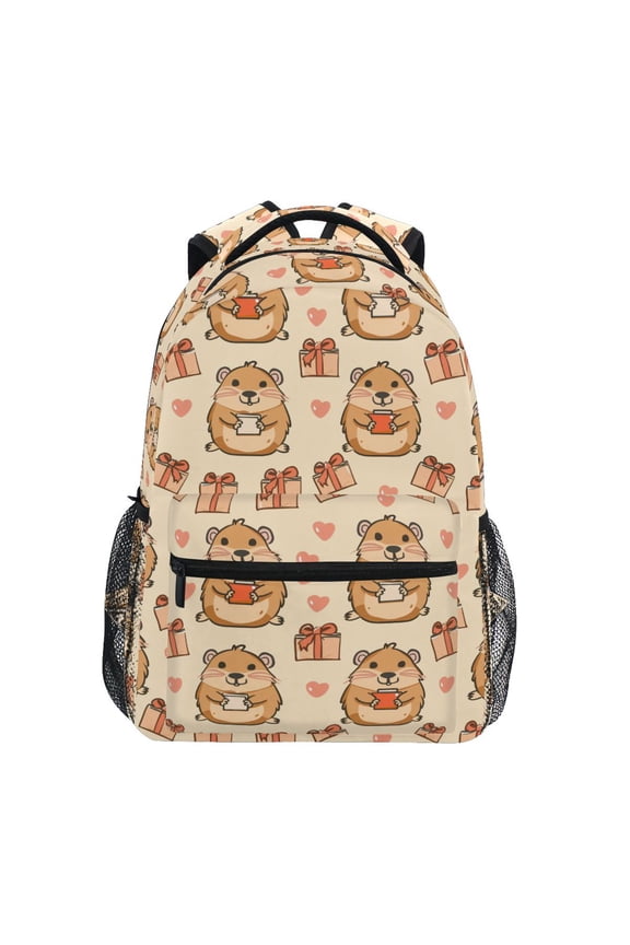 School Backpack Lightweight Multipocket College High Middle Student Bag 15L Capybara Holding Gift