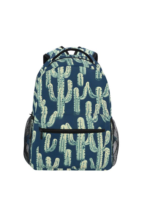School Backpack Lightweight Multipocket College High Middle Student Bag 15L Cartoon Cactus