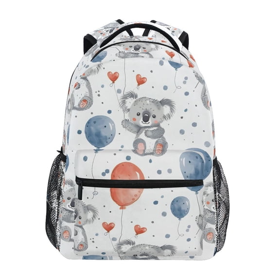 School Backpack Lightweight Multipocket College High Middle Student Bag 15L Cartoon Koala with Balloon