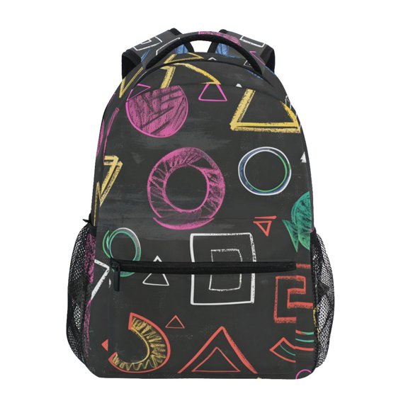 School Backpack Lightweight Multipocket College High Middle Student Bag 15L Chalk Paint Graphs