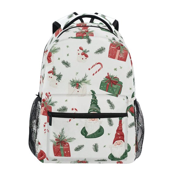 School Backpack Lightweight Multipocket College High Middle Student Bag 15L Christmas Gnomes and Presents