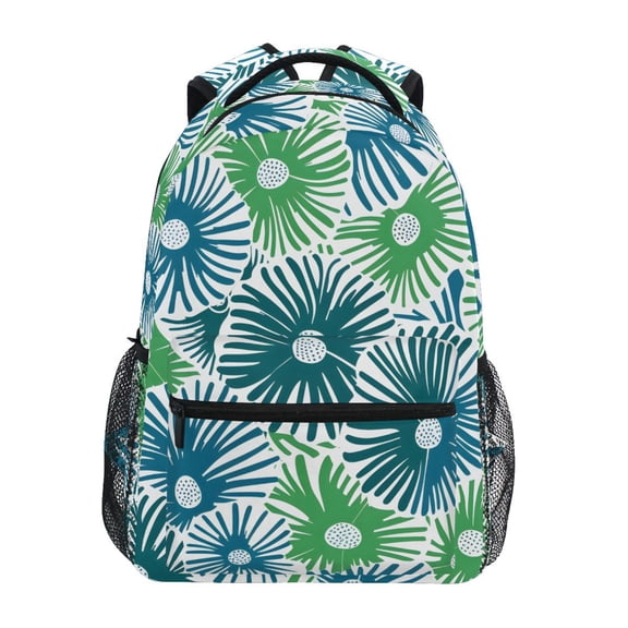 School Backpack Lightweight Multipocket College High Middle Student Bag 15L Creative Hand-drawn Flowers