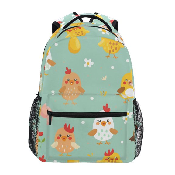 School Backpack Lightweight Multipocket College High Middle Student Bag 15L Cute Chick and Egg