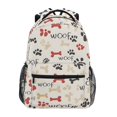 thumbnail image 1 of School Backpack Lightweight Multipocket College High Middle Student Bag 15L Cute Dog Paw and Bones, 1 of 9