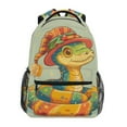 thumbnail image 1 of School Backpack Lightweight Multipocket College High Middle Student Bag 15L Cute Snake with Hat, 1 of 9