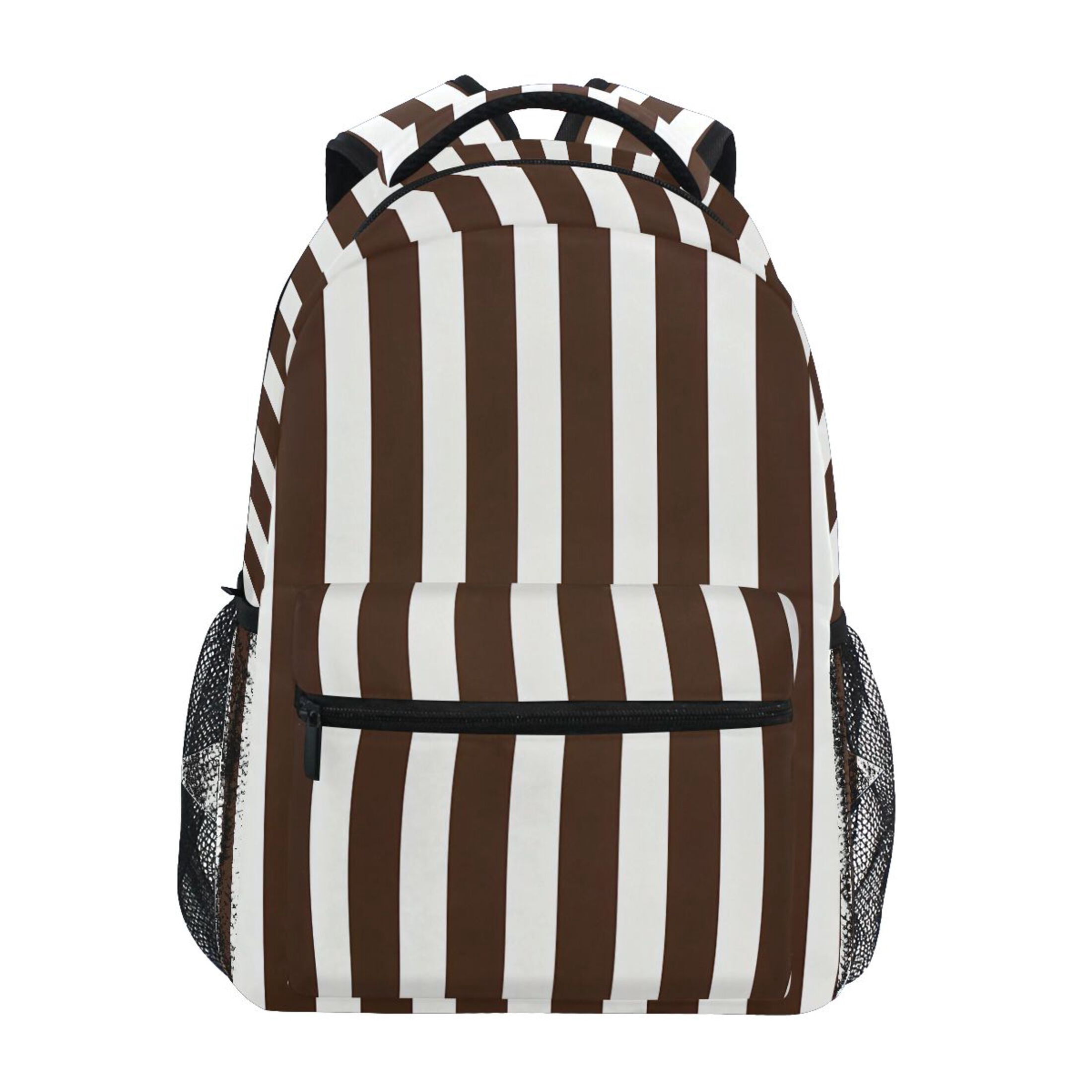SKAGEN BEAUTIFUL LEATHER AND COTTON BLACK AND WHITE STRIPED BACKPACK Handmade Leather City Backpack - Gothic Striped White  main image 2