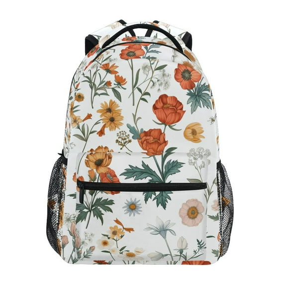 School Backpack Lightweight Multipocket College High Middle Student Bag 15L Different Wildflower