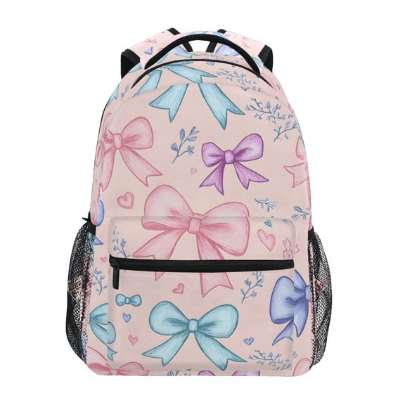 School Backpack Lightweight Multipocket College High Middle Student Bag 15L Differently Cartoon Bow