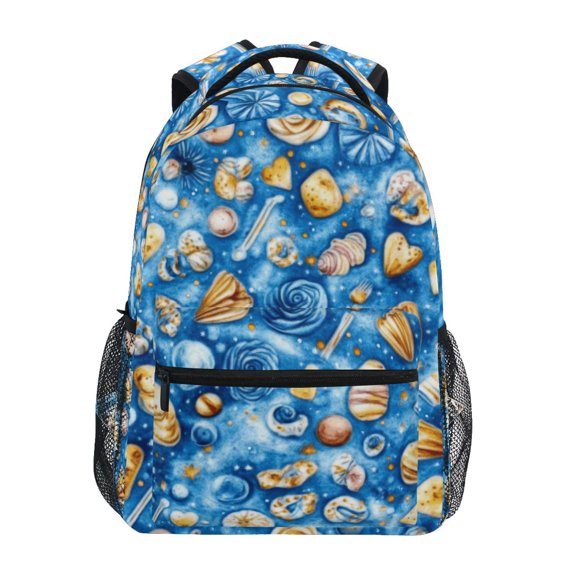 School Backpack Lightweight Multipocket College High Middle Student Bag 15L Fantastic Shells on Sea