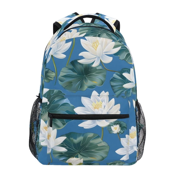 School Backpack Lightweight Multipocket College High Middle Student Bag 15L Lily Flower in Water