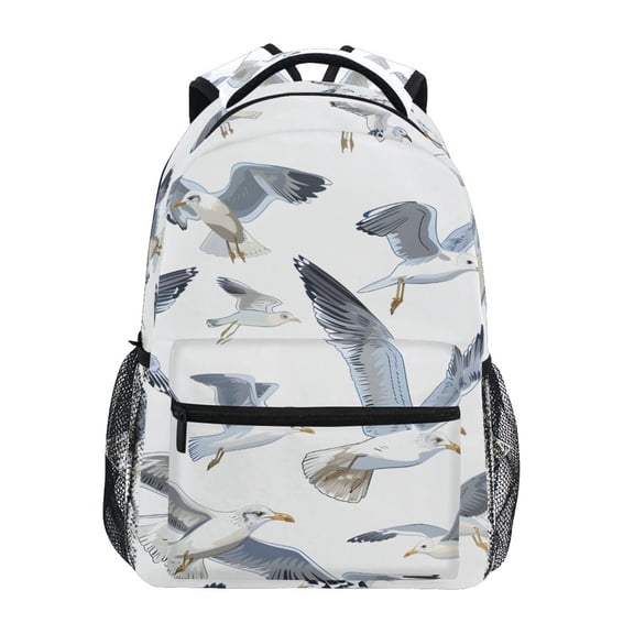 School Backpack Lightweight Multipocket College High Middle Student Bag 15L Seagulls Flying