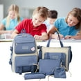 thumbnail image 1 of School Backpack Set, Large Capacity Messenger Bag, Pencil Case, Five-piece School Supply Set, for Students, College, and Daily Commute, by FAJHHA, 1 of 8