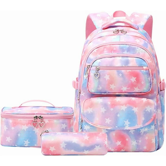 School Backpack Sets 3pcs Stars Prints Daypack Primary School Students