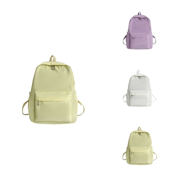 School Backpack Solid Color Waterproof Nylon Large Capacity Travel Bag for Men Women Stylish Student Unisex Daypack for College Hiking