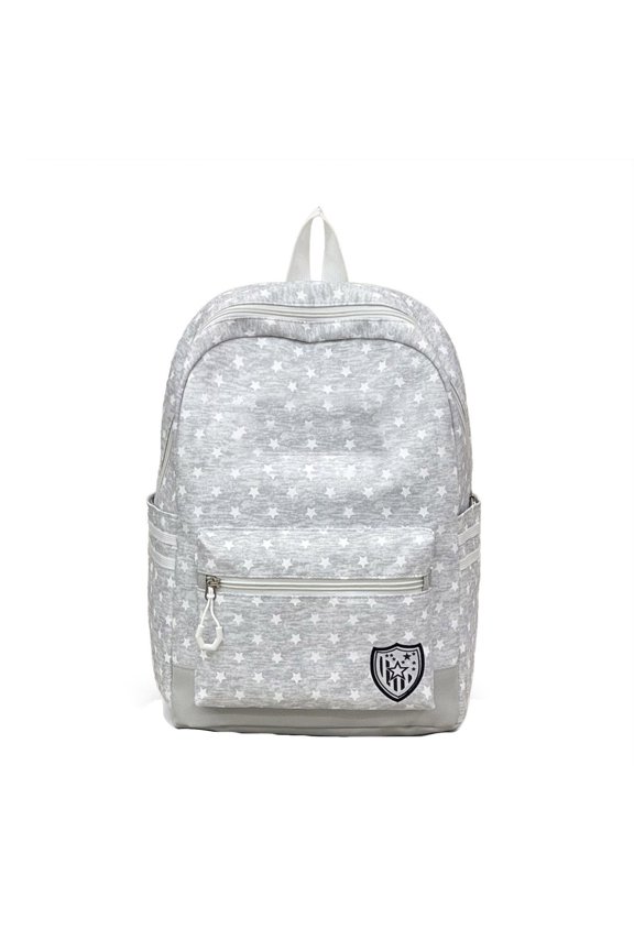 School Backpack Star Pattern School Bag Shield Logo Student Daypack Multiple Pocket Bookbag for Elementary Middle High College School Student