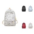 thumbnail image 1 of School Backpack Student Campus with Laptop Pocket Water Resistant Bookbag Padded Straps Printed Black White Pattern Lightweight for Junior High School, 1 of 10