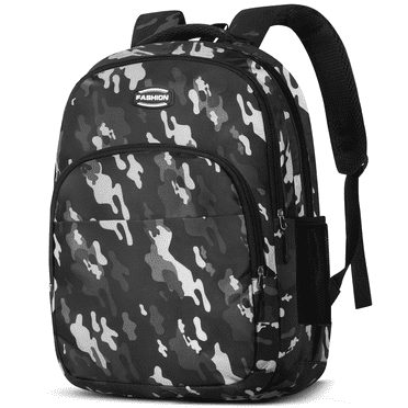 17" Backpack Travel Bag for Men Women, Book Bag with Front Zip Pocket, Waterproof Lightweight Primary Students Bookbags for Men Women Bag Bookbags, Adjustable Padded Mesh Straps, Black