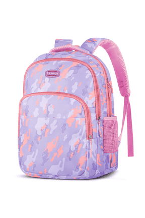 17" Backpack Travel Bag for Men Women, Book Bag with Front Zip Pocket, Waterproof Lightweight Primary Students Bookbags for Men Women Bag Bookbags, Adjustable Padded Mesh Straps, Purple
