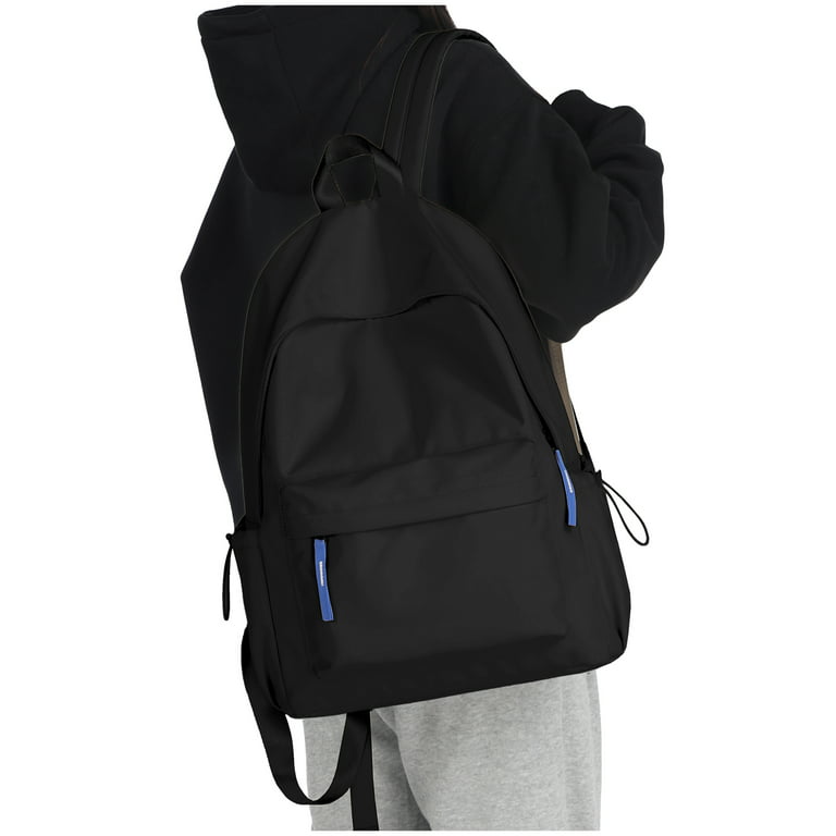 BJLFS School Backpack Waterproof Black Bookbag College High School Bags for Boys Girls Lightweight Travel Rucksack Casual Daypack Laptop Backpacks for