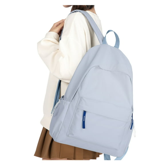 School Backpack Waterproof Blue Bookbag College Middle High School Bags For Boys Girls Lightweight Simple Travel Rucksack Casual Daypack Laptop Backpacks For Men Women