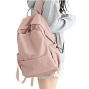School Backpack Womens, Causal Travel School Bags 15.6 Inch Laptop Backpack for Student Lightweight Rucksack Water Resistant Bookbag College Men Work Daypack Pink