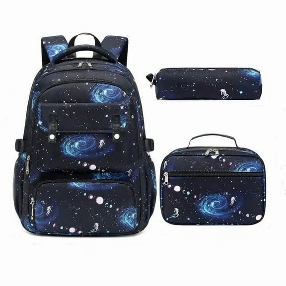 Backpack Sets for Boys,School Backpack with Lunch Box Lightweight Galaxy Elementary Primary Kids BookBags School Bag Teen Backpack Set