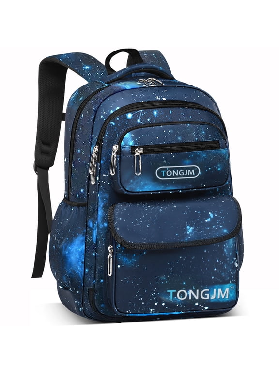 School Backpack for Boys Teens Galaxy Starry, Waterproof Lightweight Laptop Bookbag, Ergonomic Daypack for Middle High School, Travel