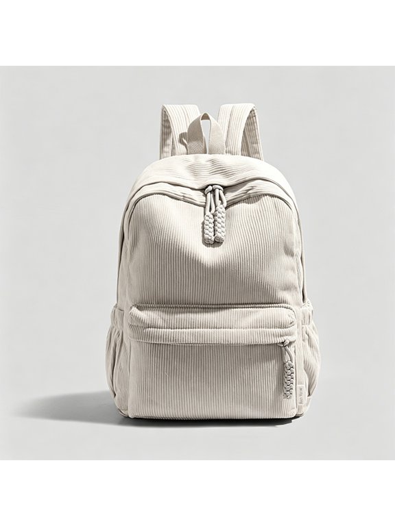 School Backpack for Teens Handmade Chunky Knit Corduroy Backpack Use Large Capacity Cute Companion Travel Bag
