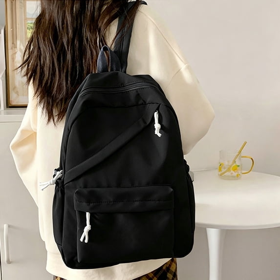 School Backpack for Girls Minimalist High Capacity Student Backpack Casual Travel School Daypack Black One Size