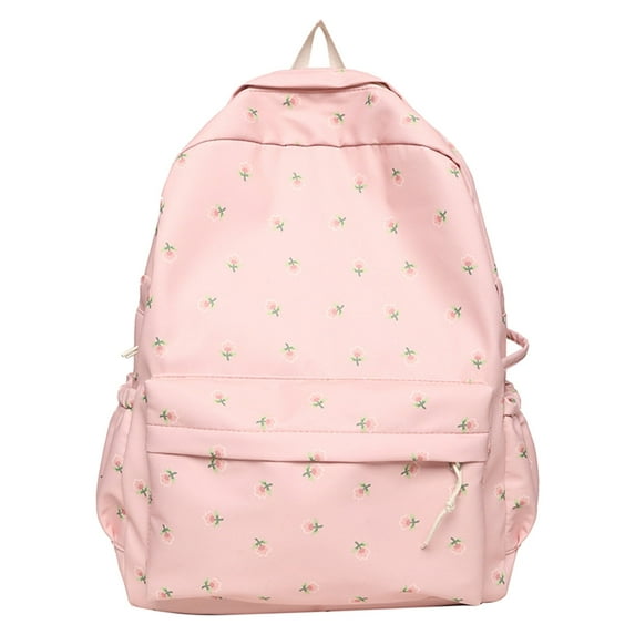 School Backpack for Men Women Floral Pattern Waterproof Nylon Large Capacity Lightweight Daypack