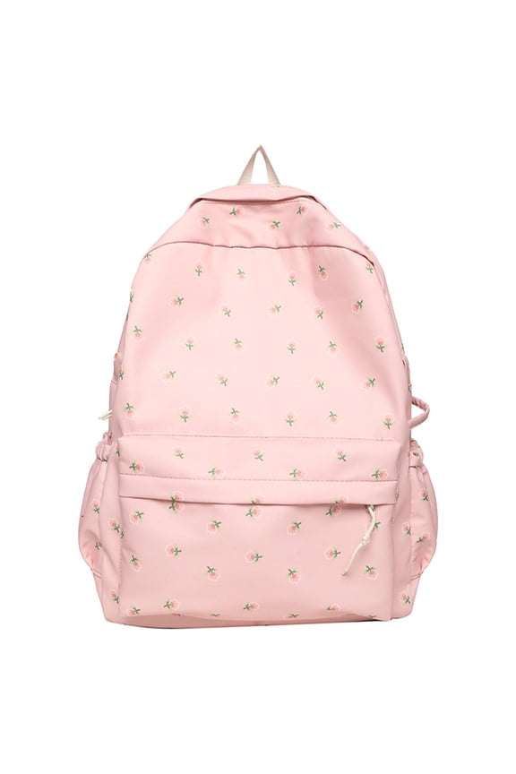 School Backpack for Men Women Floral Pattern Waterproof Nylon Large Capacity Lightweight Daypack