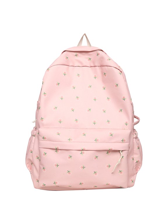 School Backpack for Men Women Floral Pattern Waterproof Nylon Large Capacity Lightweight Daypack