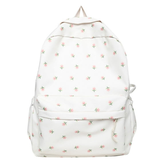 School Backpack for Men Women Floral Pattern Waterproof Nylon Large Capacity Lightweight Daypack