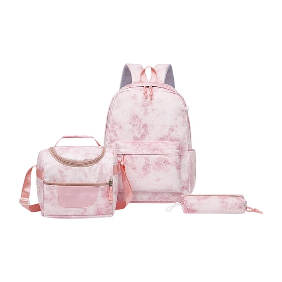 School Backpack for Teen Girls Kids Bookbag Set with Lunch Box Pencil Case 17" Large Capacity Backpack Casual Daypack