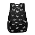 thumbnail image 1 of School Backpack for Teens Bowknot Mesh Pocket Backpack Large Capacity Front Zipper Casual Travel Daypack, 1 of 5
