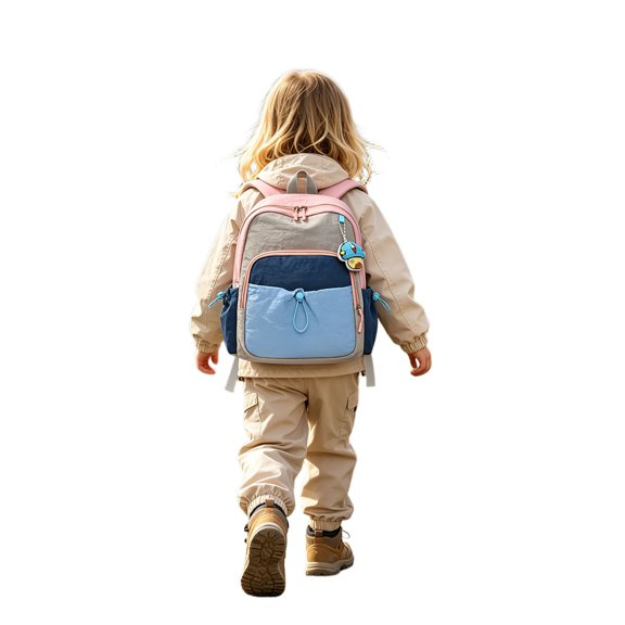 School Backpack for Teens Color Block Hiking Backpack Large Capacity Multi Pocket Casual Outdoor Travel Daypack