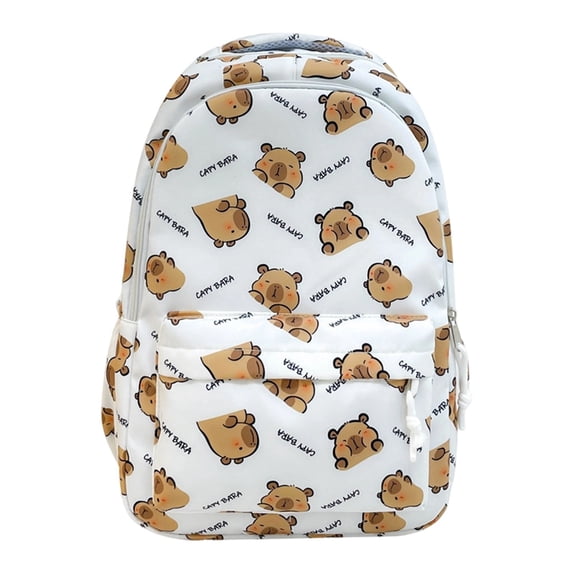 School Backpack for Teens Cute Capybara Print Backpack Large Capacity Laptop Bag Casual Commute Travel Daypack
