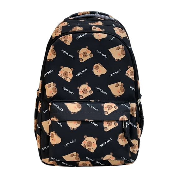 School Backpack for Teens Cute Capybara Print Backpack Large Capacity Laptop Bag Casual Commute Travel Daypack