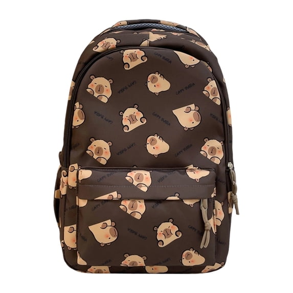 School Backpack for Teens Cute Capybara Print Backpack Large Capacity Laptop Bag Casual Commute Travel Daypack
