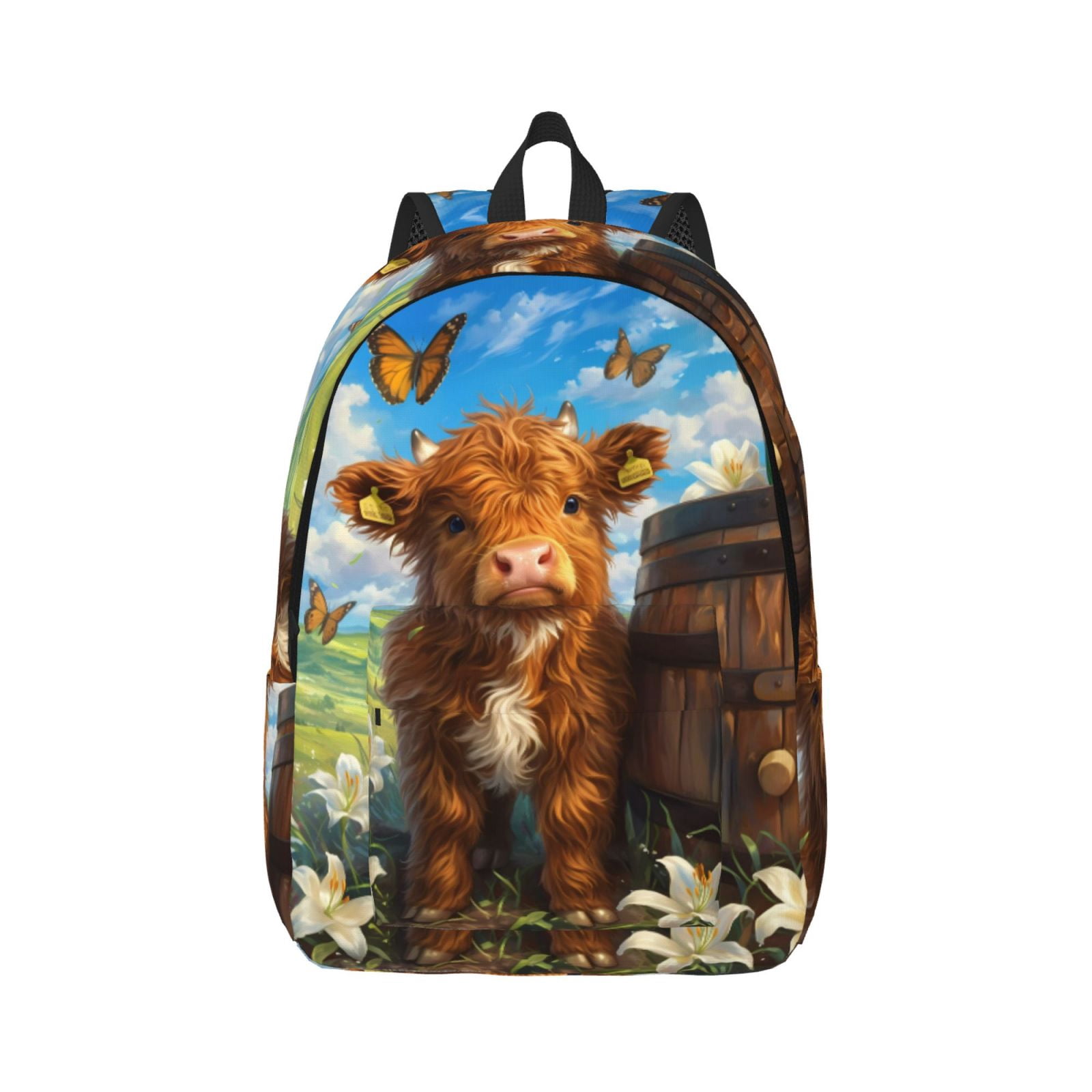 Butterfly Floral Laptop Backpack With Chest Strap – Large School, Travel, Hiking Rucksack For Boys & Girls