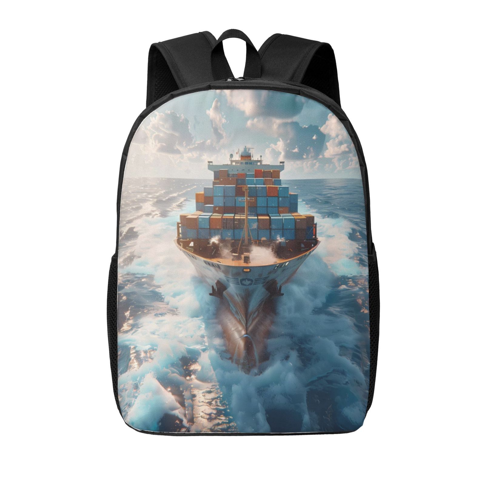 School Backpack for Women/Men - Cargo Ship At Sea Lightweight Travel ...