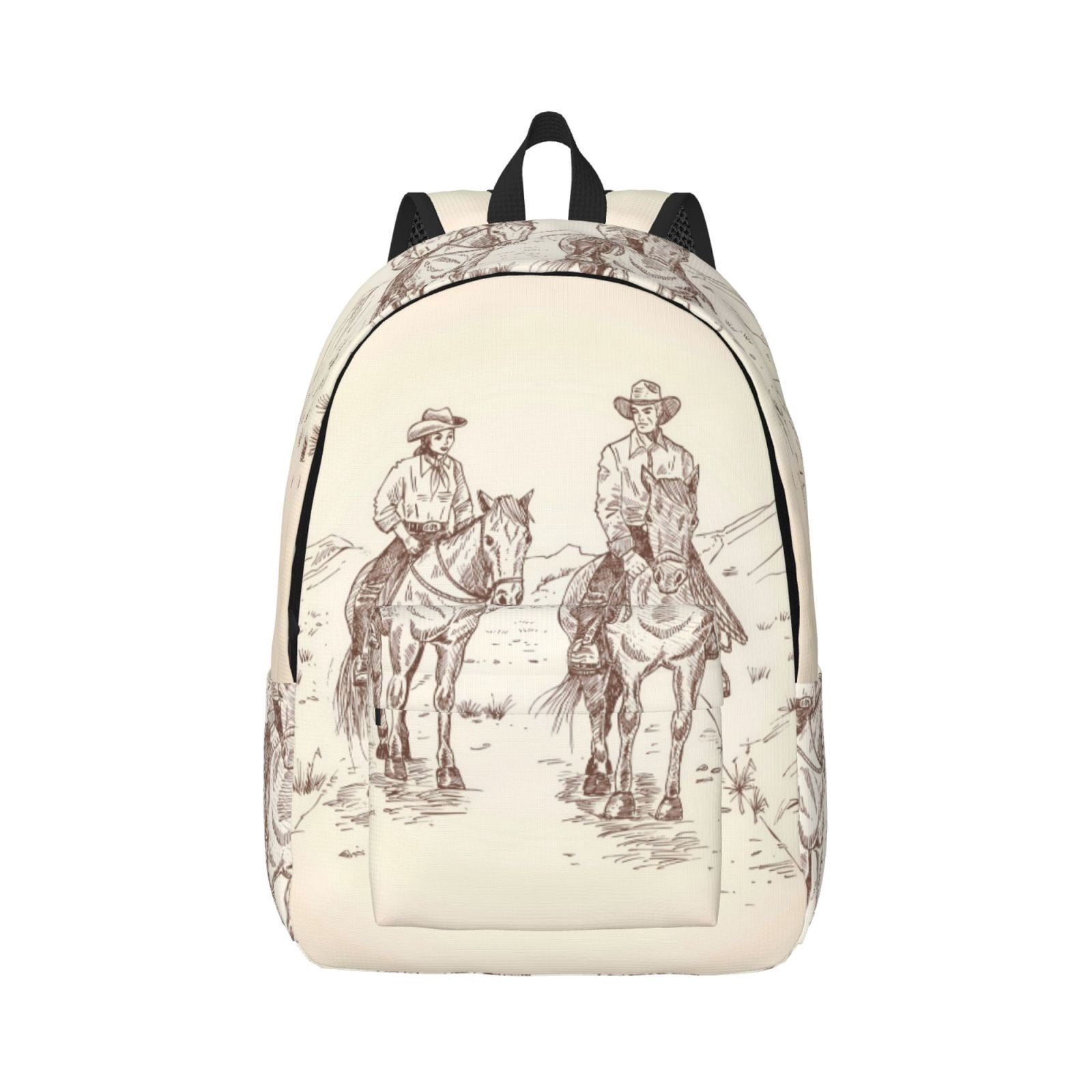School Backpack for Women/Men - Cowboys Riding Horses In Desert ...