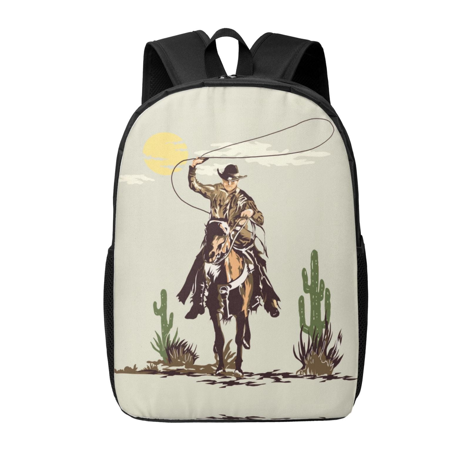 School Backpack for Women/Men - Vintage Cowboy Riding Horse Lightweight ...