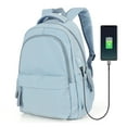 thumbnail image 1 of School Backpack for Women Men,Waterproof Bookbag for College Students Small Cute Backpacks for Fits 15.6Inch Notebook Light Blue, 1 of 8